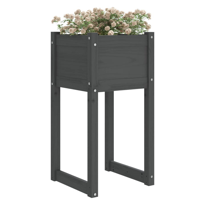 Jardiniere, 2 Buc., , , Lemn Masiv De Pin Gri
