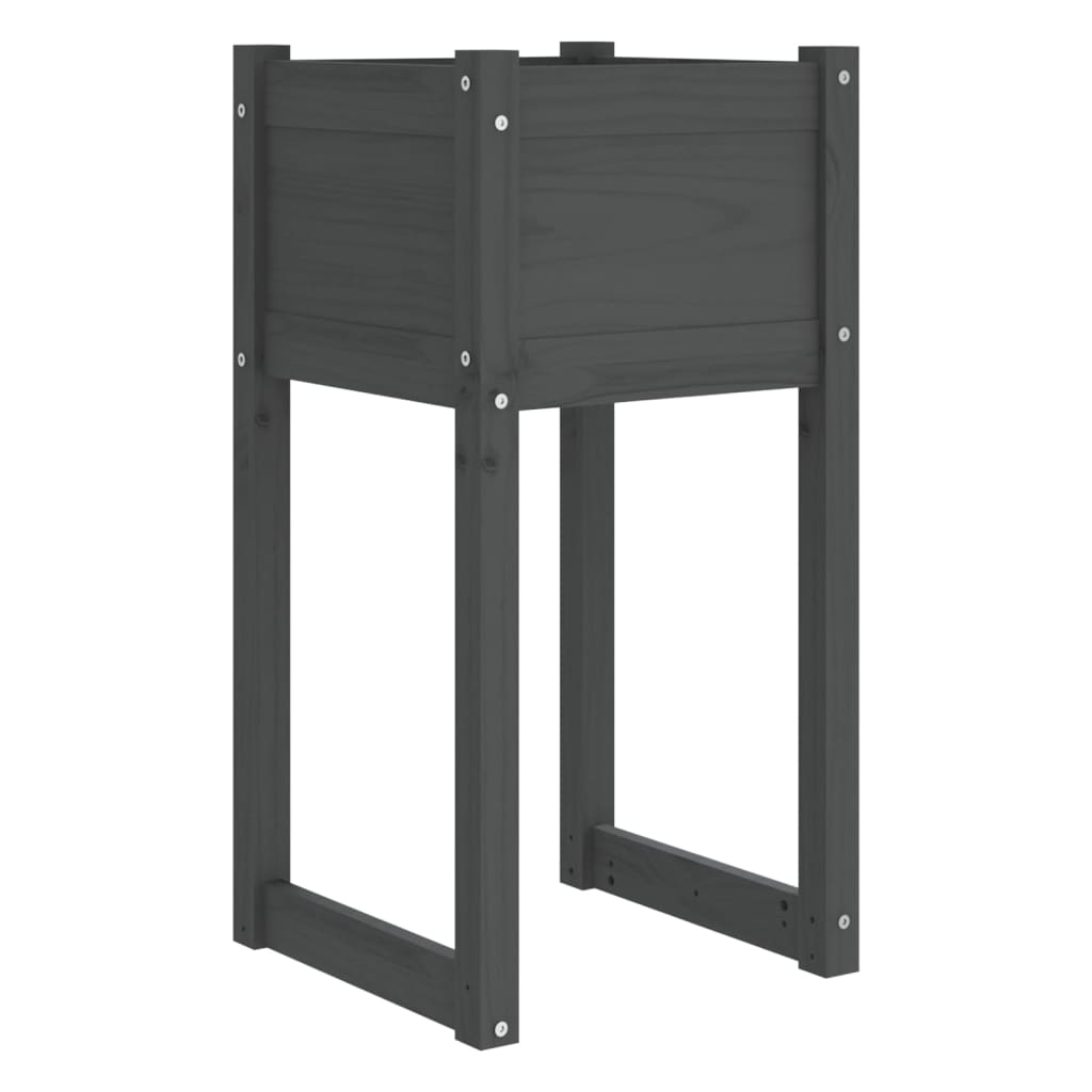 Jardiniere, 2 Buc., , , Lemn Masiv De Pin Gri