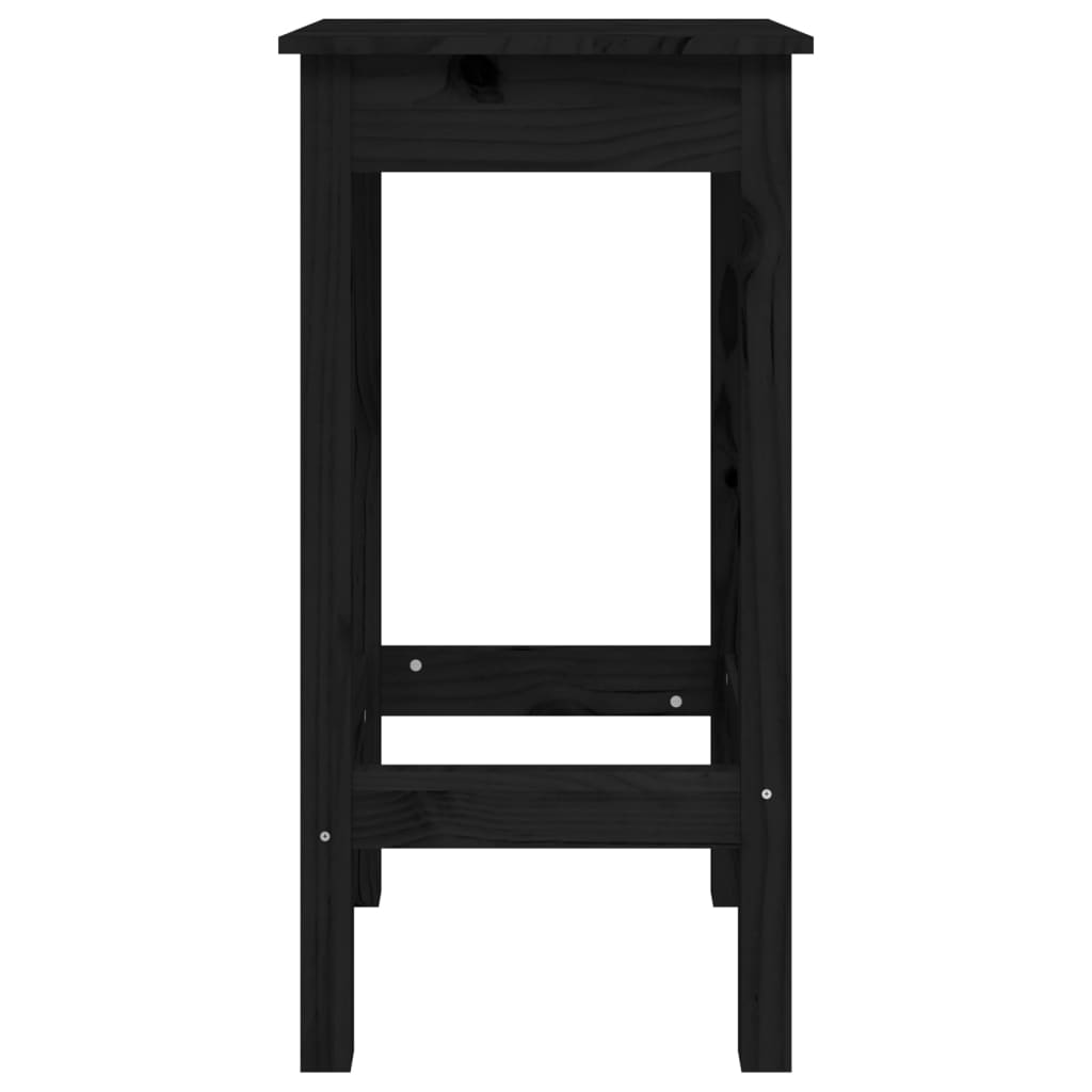 Scaune De Bar, 2 Buc., Negru, 40X40X78 Cm, Lemn Masiv Pin