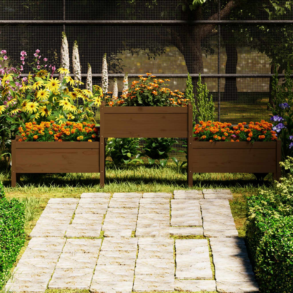 Jardinieră, 178,5X44X75 Cm, Lemn Masiv De Pin