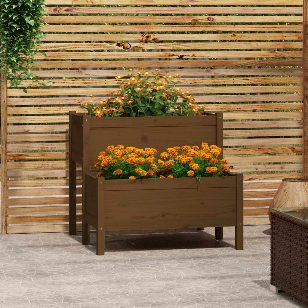 Jardinieră, , 84,5X84X75 Cm, Lemn Masiv De Pin