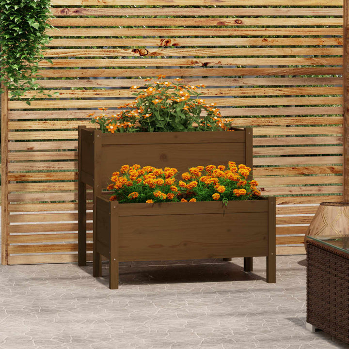 Jardinieră, , 84,5X84X75 Cm, Lemn Masiv De Pin