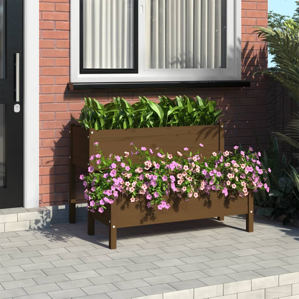 Jardinieră, , 84,5X84X75 Cm, Lemn Masiv De Pin