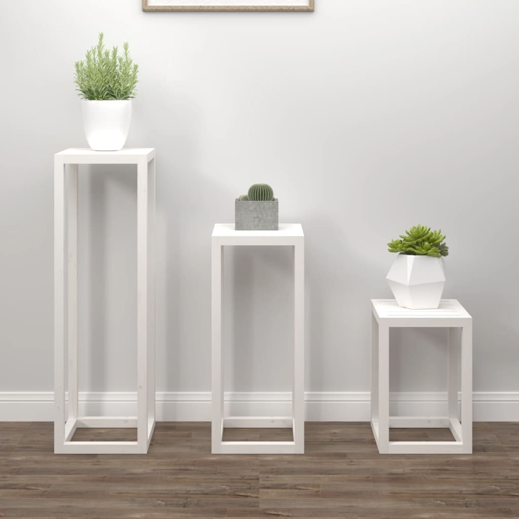 Suporturi De Plante, 3 Buc., , Lemn Masiv De Pin
