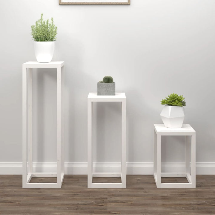 Suporturi De Plante, 3 Buc., , Lemn Masiv De Pin