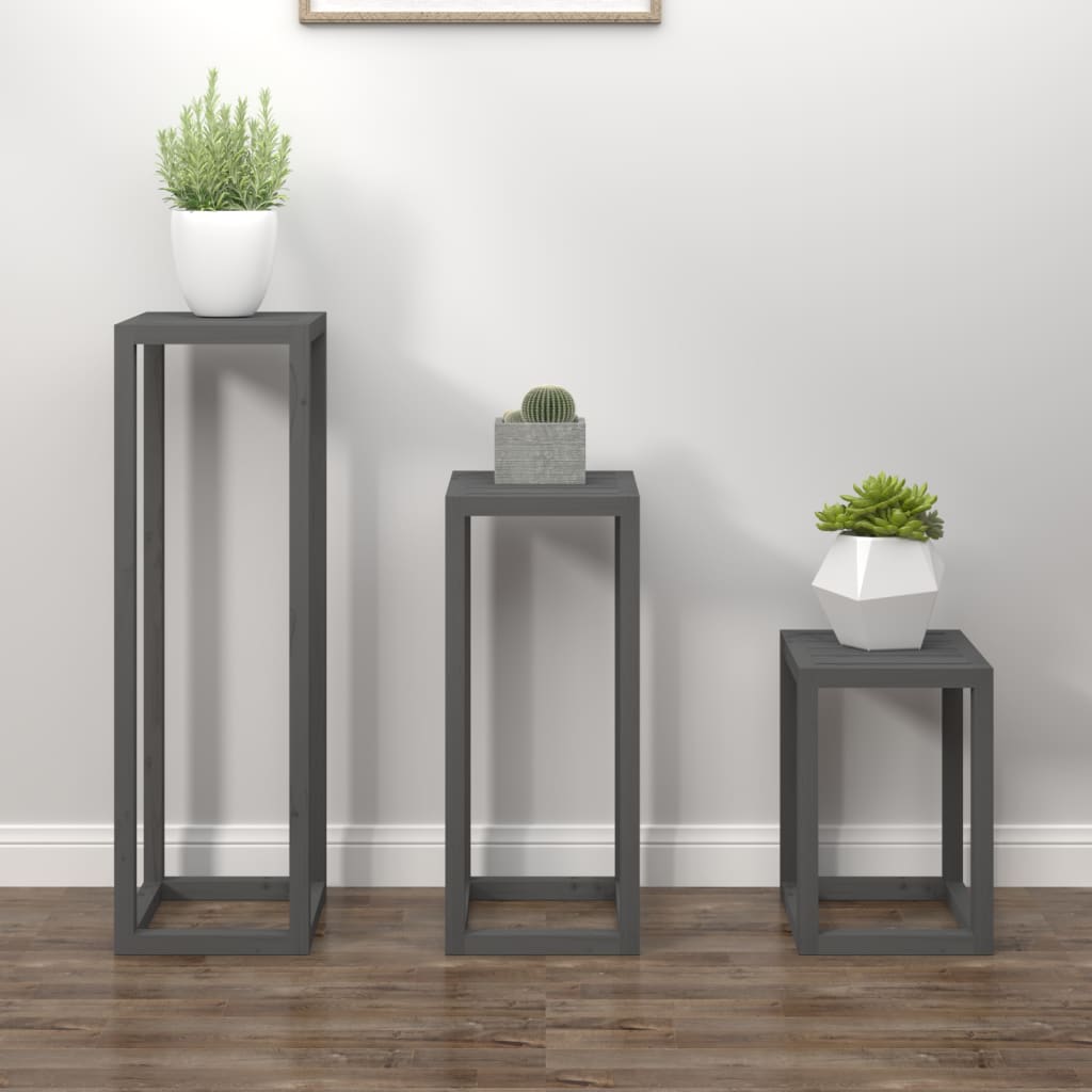 Suporturi De Plante, 3 Buc., , Lemn Masiv De Pin