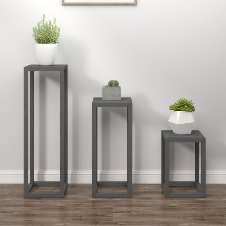 Suporturi De Plante, 3 Buc., , Lemn Masiv De Pin