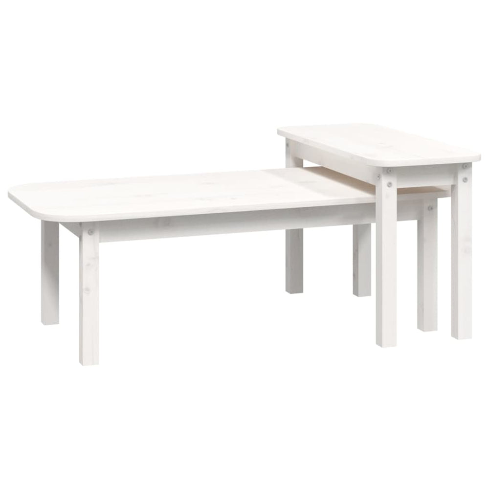 Set Măsuțe De Cafea, 2 Piese, , Lemn Masiv De Pin