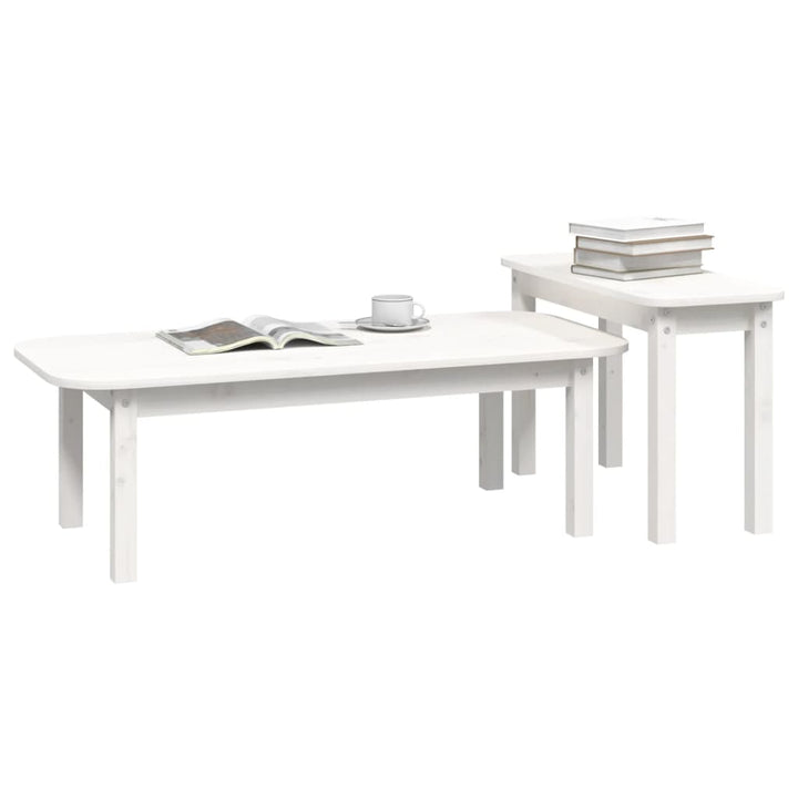 Set Măsuțe De Cafea, 2 Piese, , Lemn Masiv De Pin