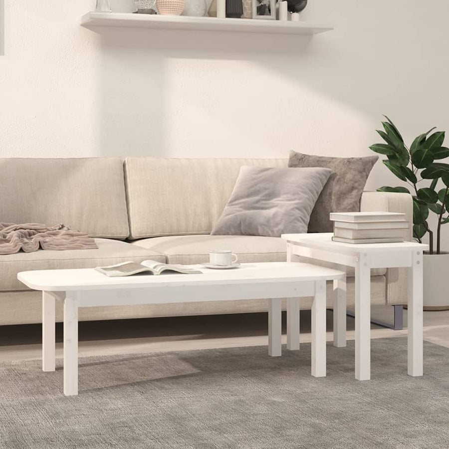 Set Măsuțe De Cafea, 2 Piese, , Lemn Masiv De Pin