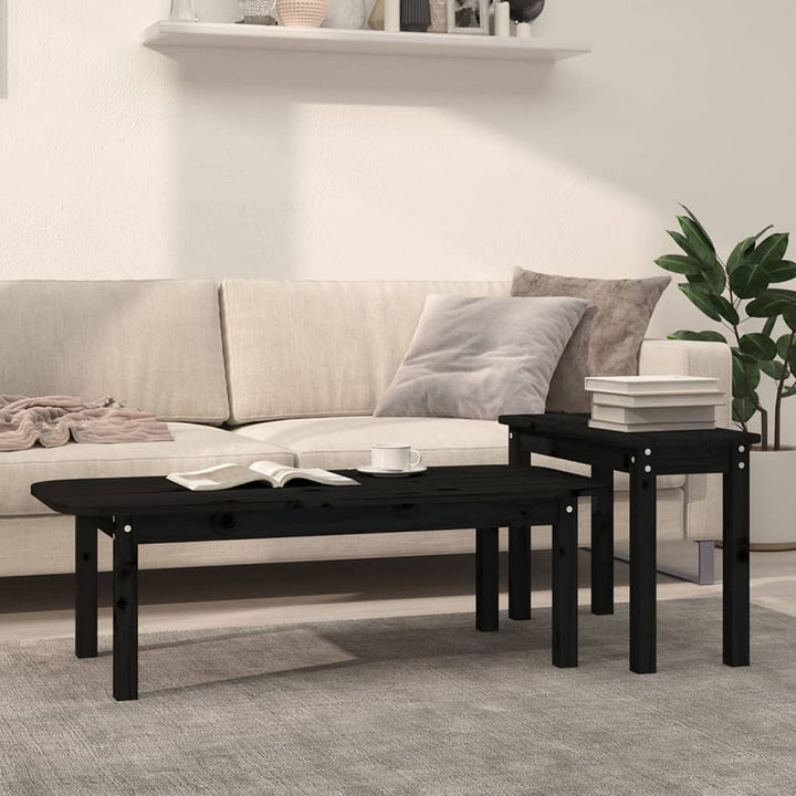 Set Măsuțe De Cafea, 2 Piese, , Lemn Masiv De Pin