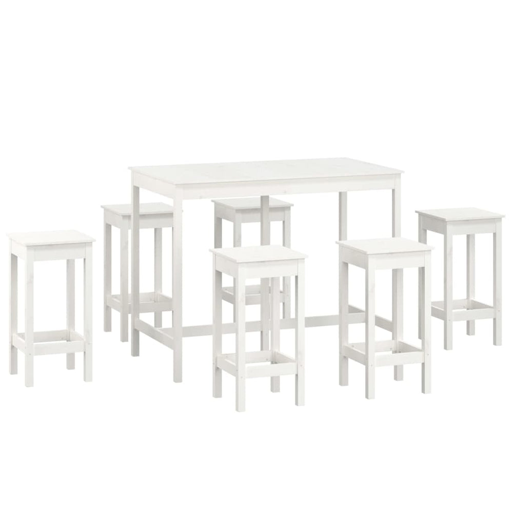 Set Mobilier De Bar, 7 Piese, , Lemn Masiv De Pin