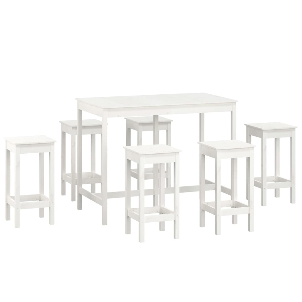 Set Mobilier De Bar, 7 Piese, , Lemn Masiv De Pin