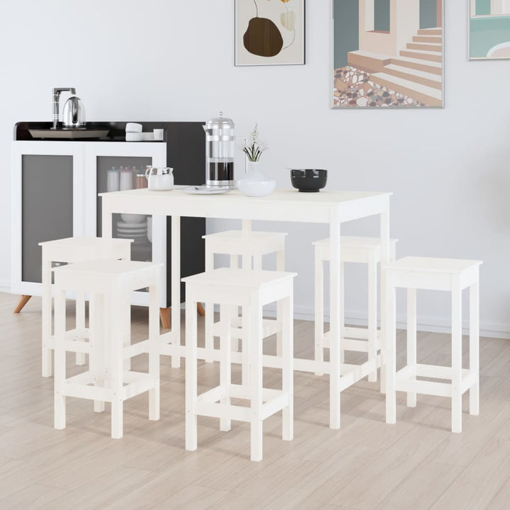 Set Mobilier De Bar, 7 Piese, , Lemn Masiv De Pin