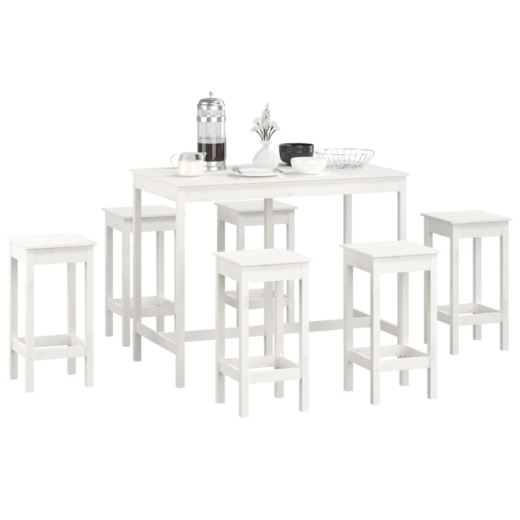 Set Mobilier De Bar, 7 Piese, , Lemn Masiv De Pin