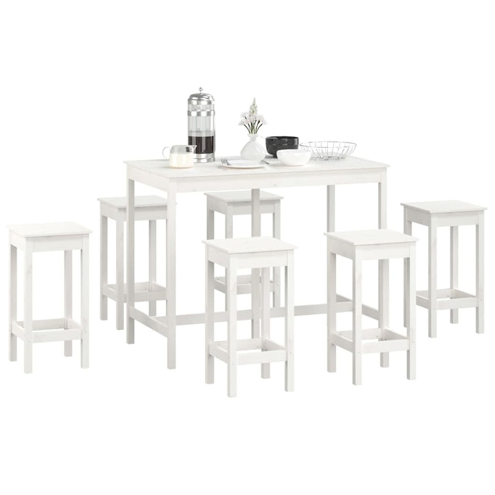 Set Mobilier De Bar, 7 Piese, , Lemn Masiv De Pin