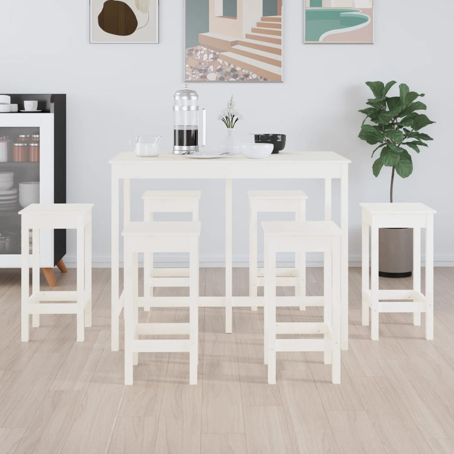 Set Mobilier De Bar, 7 Piese, , Lemn Masiv De Pin