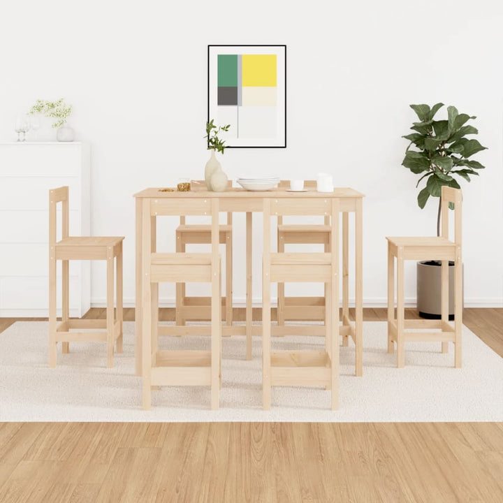 Set Mobilier De Bar, 7 Piese, Lemn Masiv De Pin