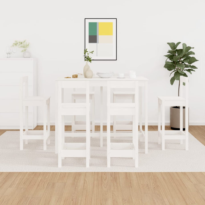 Set Mobilier De Bar, 7 Piese, Lemn Masiv De Pin