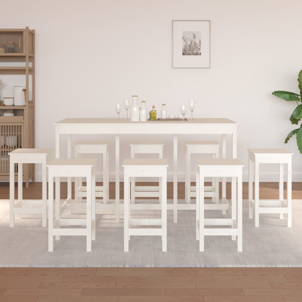 Set Mobilier De Bar, 9 Piese, , Lemn Masiv De Pin