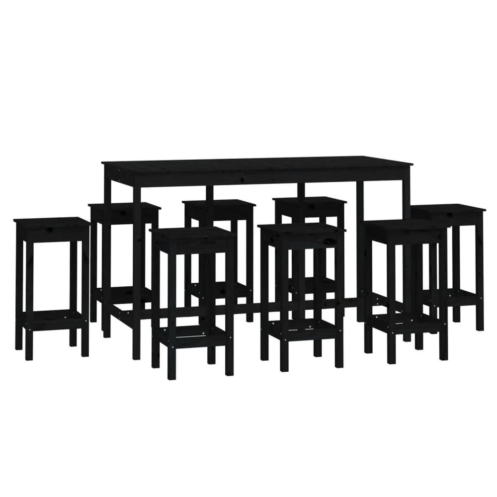 Set Mobilier De Bar, 9 Piese, , Lemn Masiv De Pin