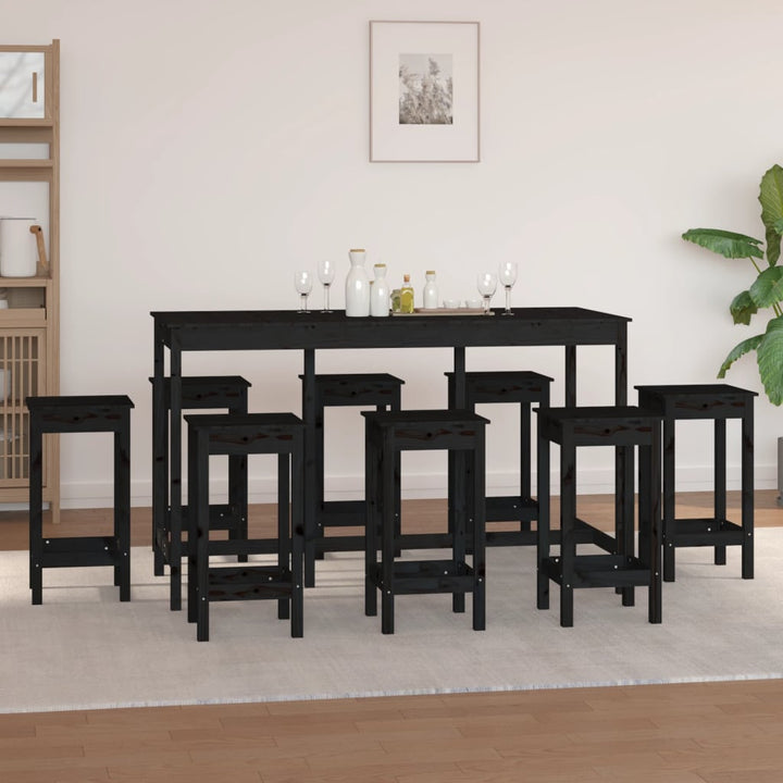 Set Mobilier De Bar, 9 Piese, , Lemn Masiv De Pin