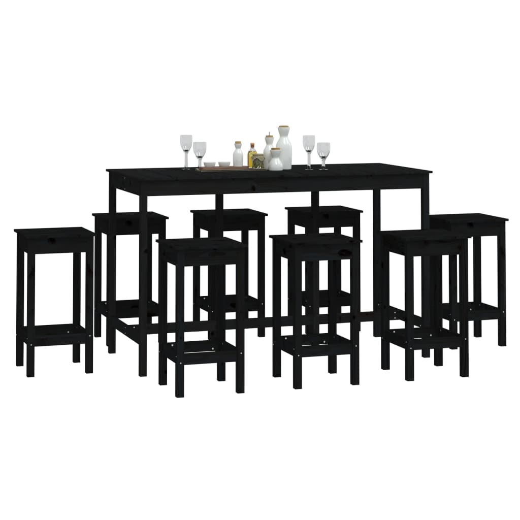 Set Mobilier De Bar, 9 Piese, , Lemn Masiv De Pin