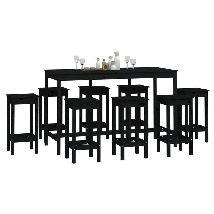 Set Mobilier De Bar, 9 Piese, , Lemn Masiv De Pin