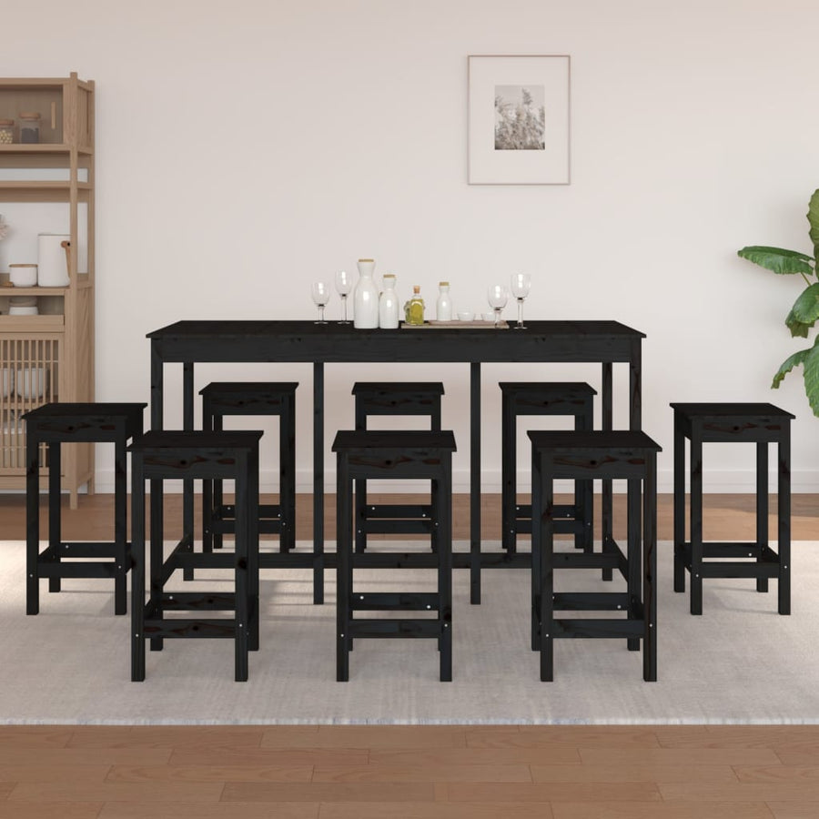 Set Mobilier De Bar, 9 Piese, , Lemn Masiv De Pin