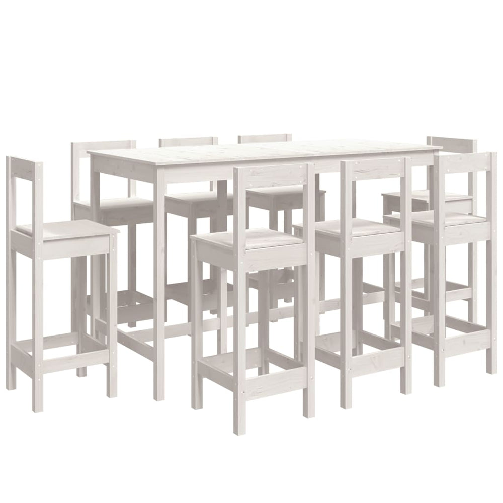 Set Mobilier De Bar, 9 Piese, , Lemn Masiv De Pin