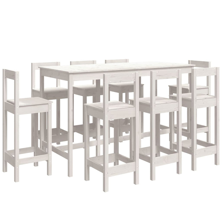 Set Mobilier De Bar, 9 Piese, , Lemn Masiv De Pin