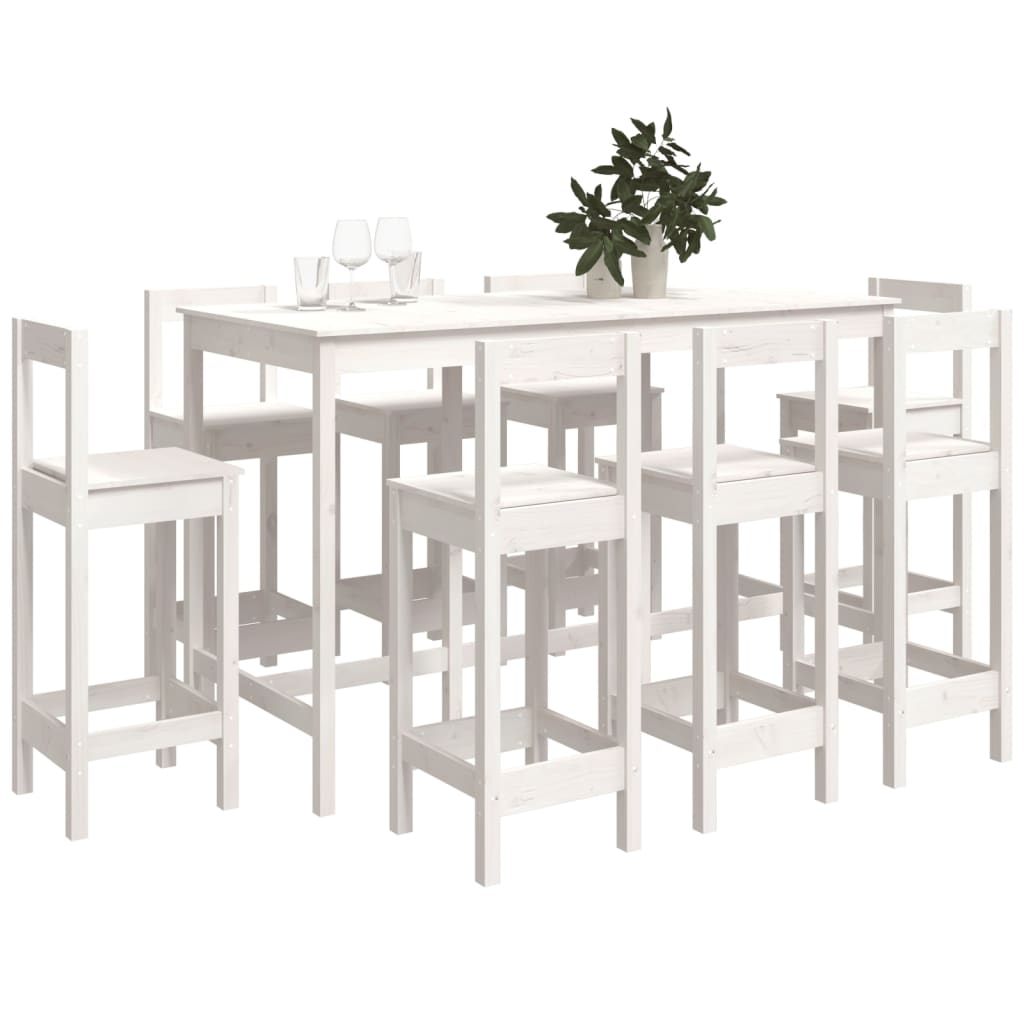 Set Mobilier De Bar, 9 Piese, , Lemn Masiv De Pin