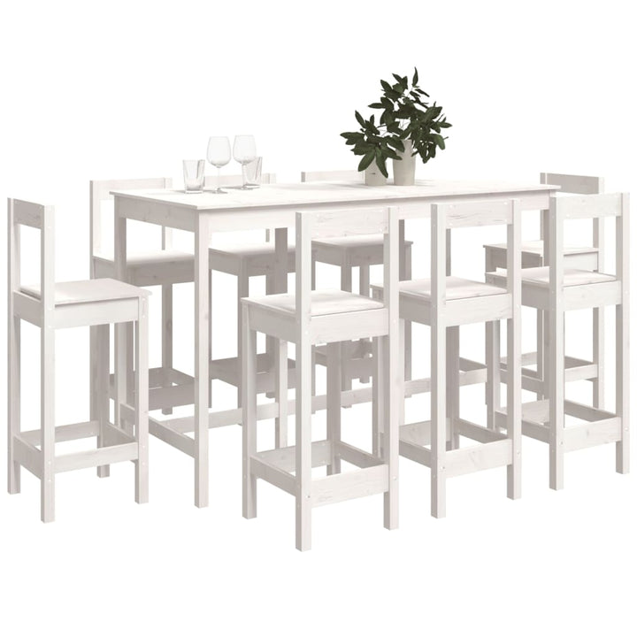 Set Mobilier De Bar, 9 Piese, , Lemn Masiv De Pin