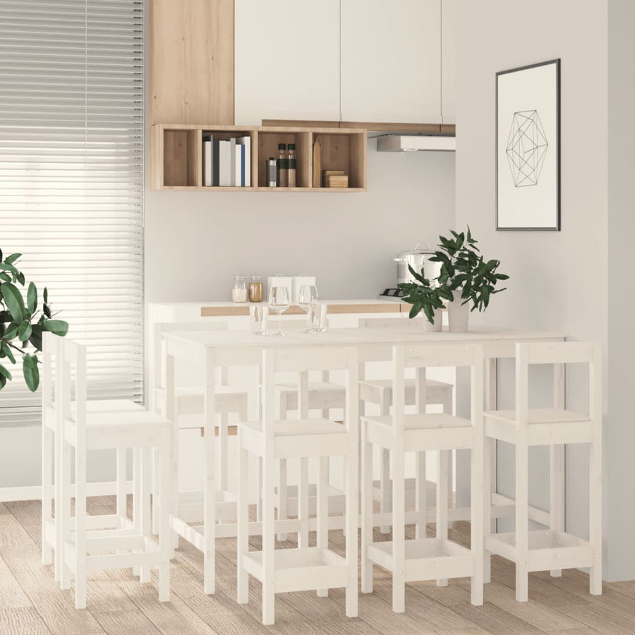 Set Mobilier De Bar, 9 Piese, , Lemn Masiv De Pin