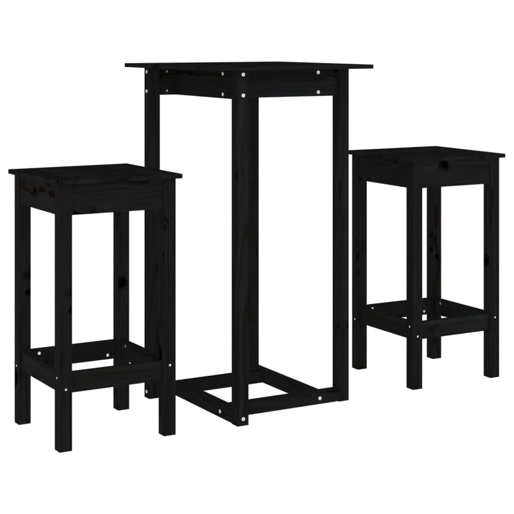 Set Mobilier De Bar, 3 Piese, , Lemn Masiv De Pin