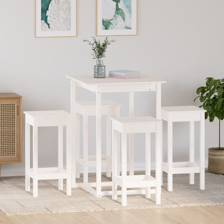 Set Mobilier De Bar, 5 Piese, Lemn Masiv De Pin