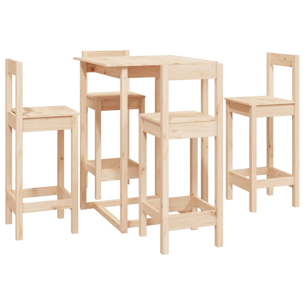 Set Mobilier De Bar, 5 Piese, Lemn Masiv De Pin