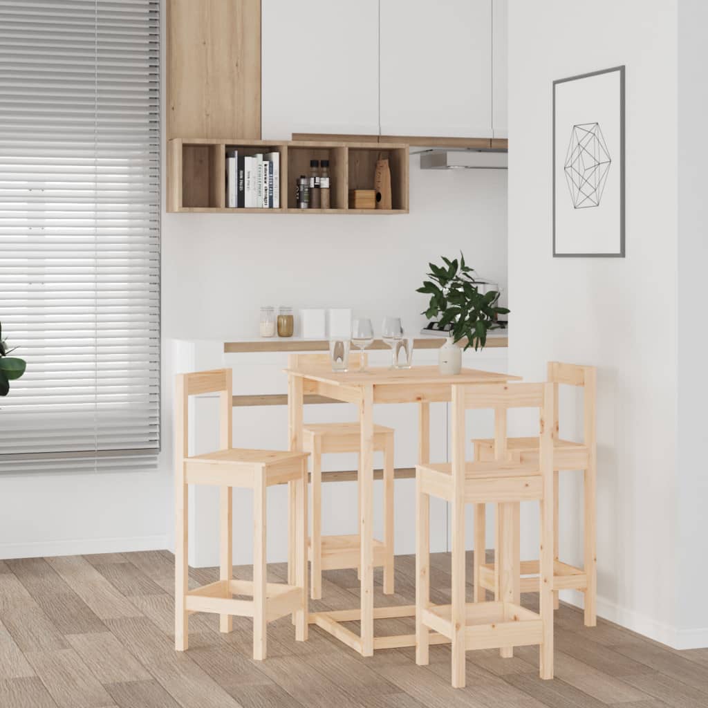 Set Mobilier De Bar, 5 Piese, Lemn Masiv De Pin