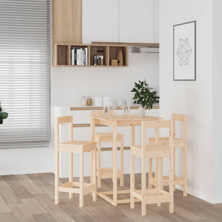 Set Mobilier De Bar, 5 Piese, Lemn Masiv De Pin