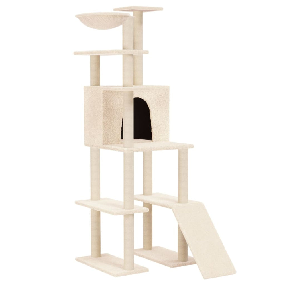 Ansamblu De Pisici Cu Stâlpi Din Funie De Sisal, , 166 Cm