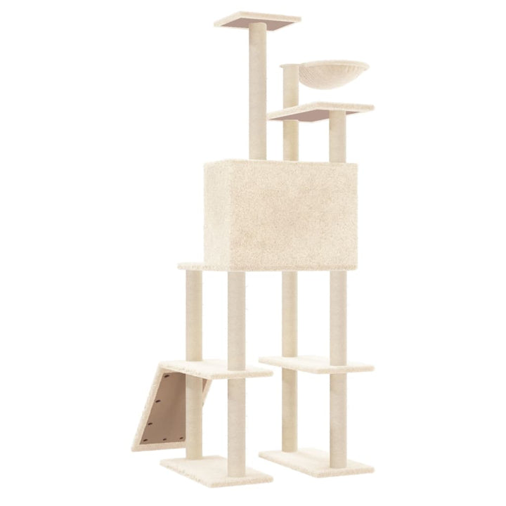 Ansamblu De Pisici Cu Stâlpi Din Funie De Sisal, , 166 Cm