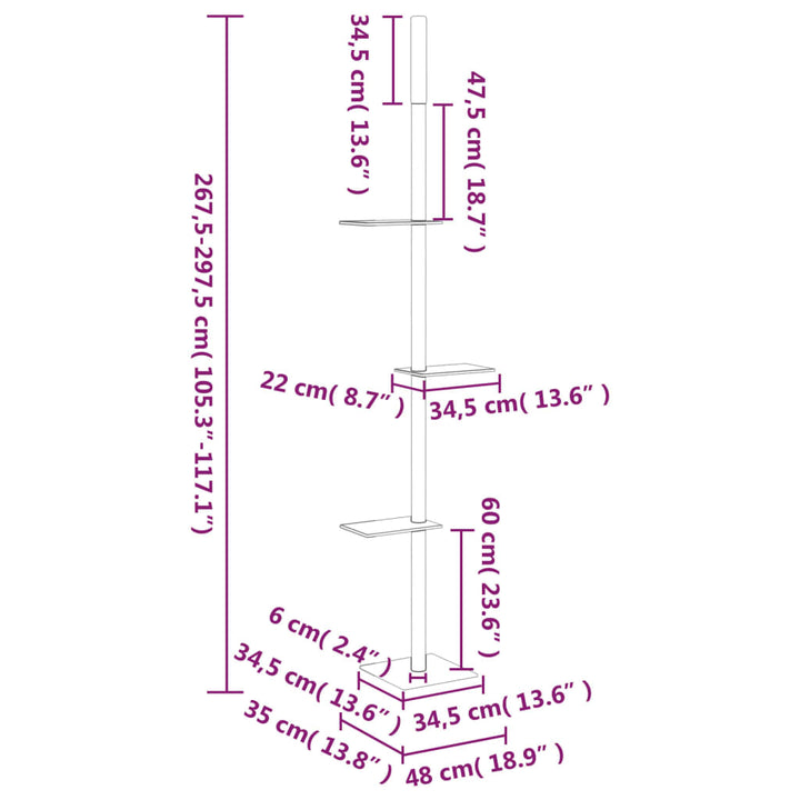Ansamblu Pisici Din Podea Până La Tavan, , 267,5-297,5 Cm