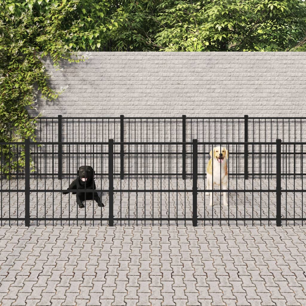 Padoc Pentru Câini De Exterior, 14,11 M², Oțel