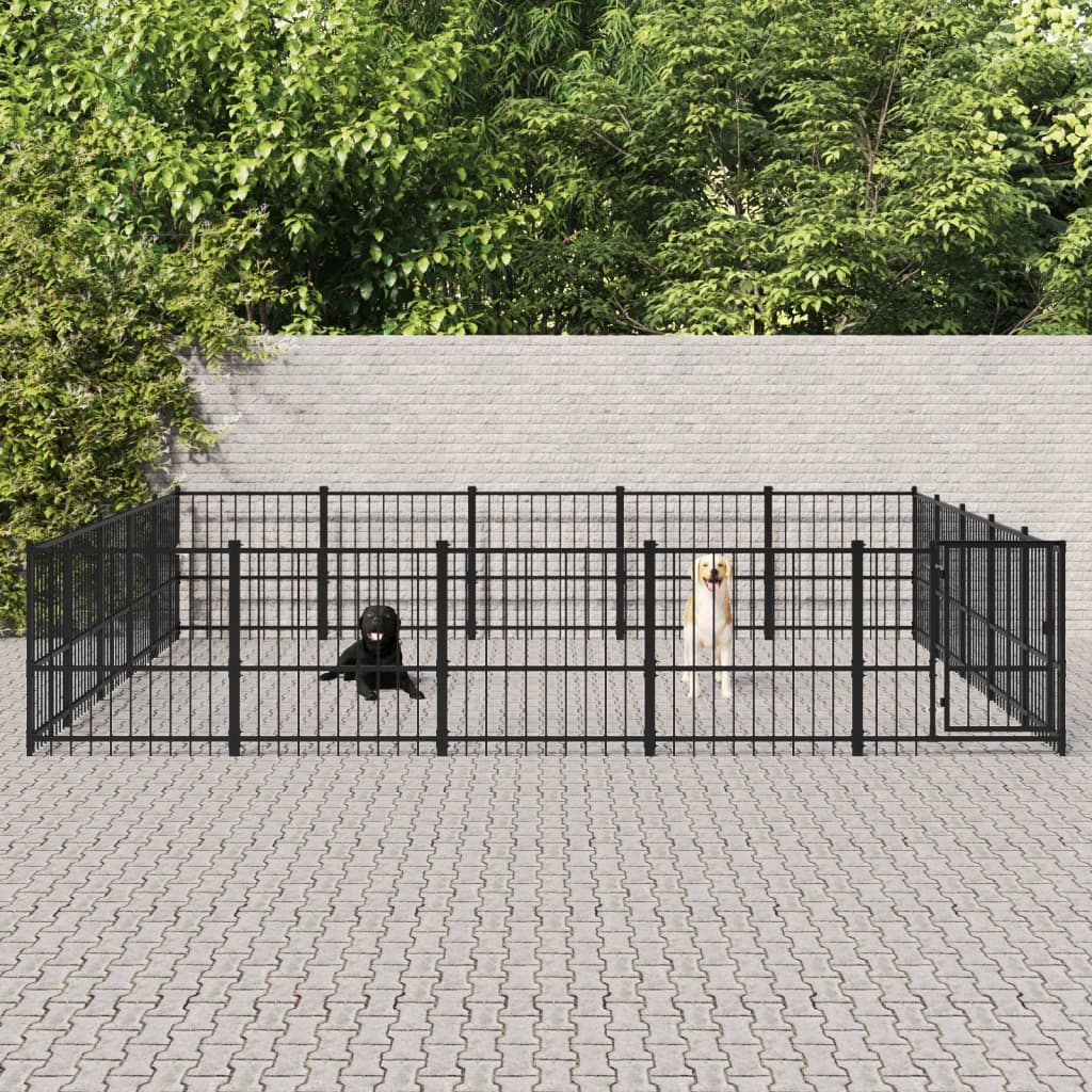 Padoc Pentru Câini De Exterior, 14,11 M², Oțel