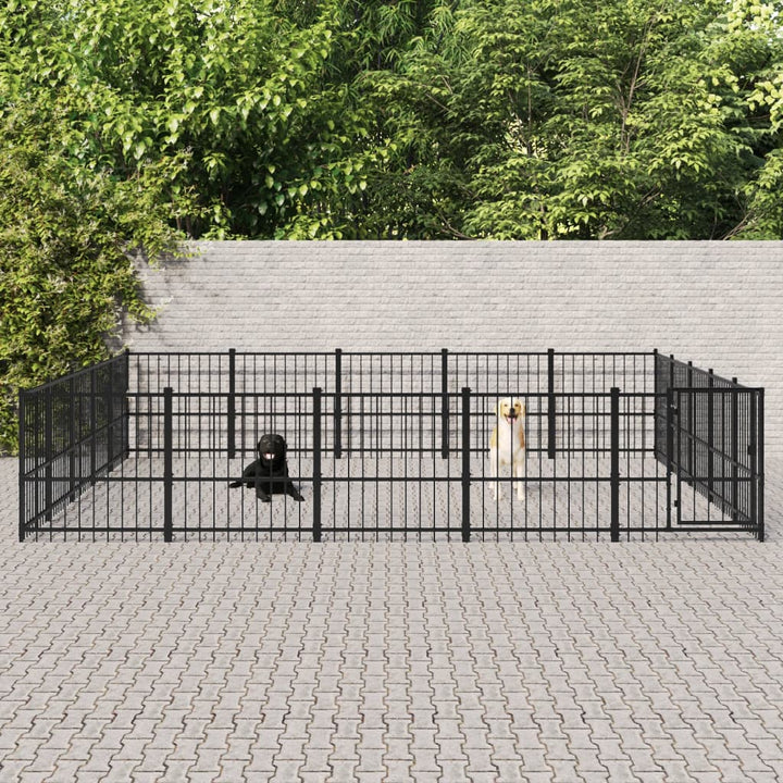 Padoc Pentru Câini De Exterior, 14,11 M², Oțel
