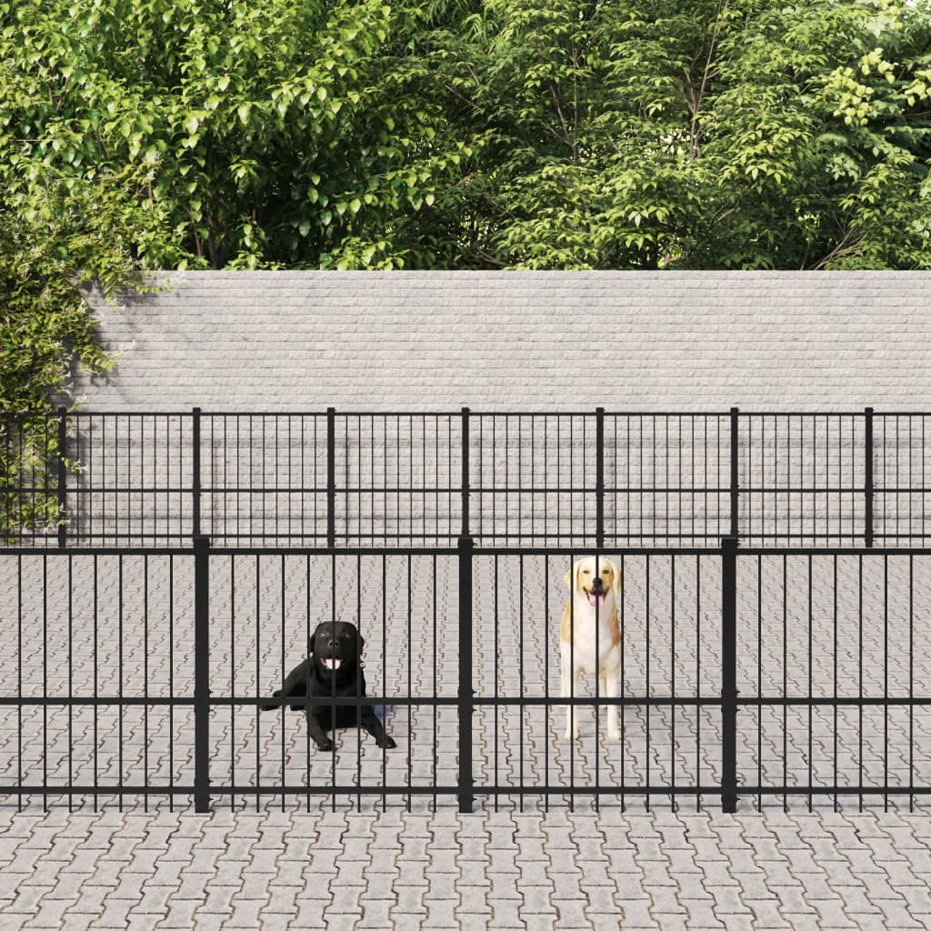 Padoc Pentru Câini De Exterior, 14,11 M², Oțel