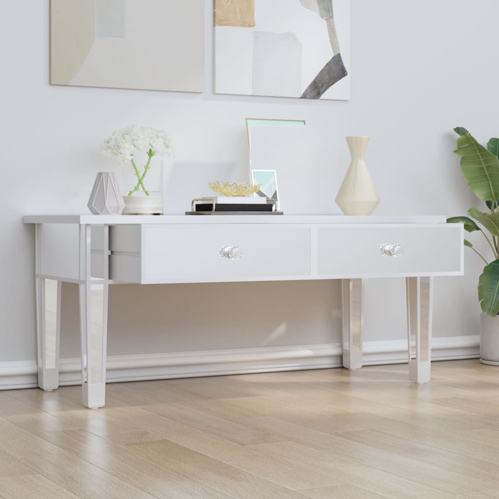 Măsuță De Cafea Cu Oglindă 106X45X45 Cm Lemn Compozit Și Sticlă