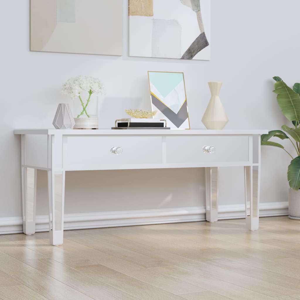 Măsuță De Cafea Cu Oglindă 106X45X45 Cm Lemn Compozit Și Sticlă