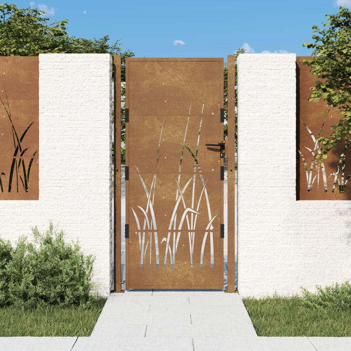 Poartă Pentru Grădină, , Oțel Corten, Model Iarbă