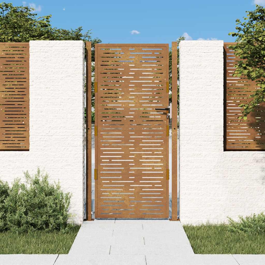 Poartă Pentru Grădină, , Oțel Corten, Dreptunghiuri